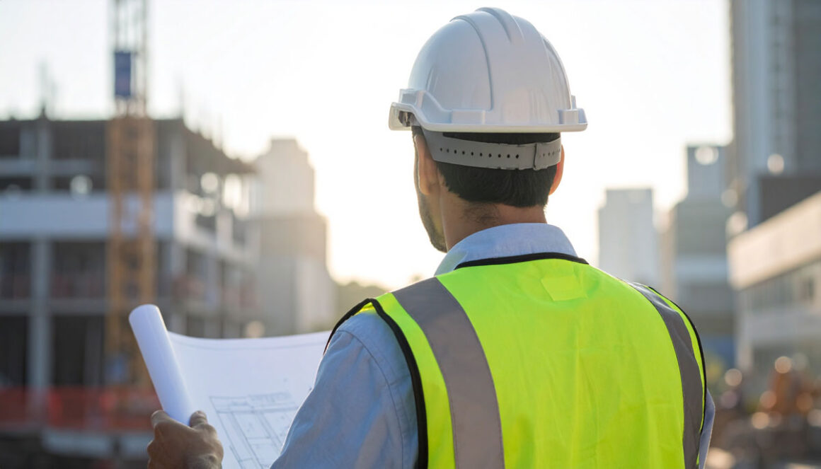 civil-engineer-architect-wearing-safety-helmet-reflective-vest-is-inspecting-blueprints Administración y gerencia de proyectos